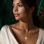 14k Celtic Cross Pendant - Model Shot