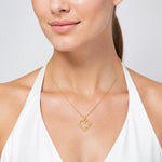 14K Polished Infinity Symbol Heart Pendant - Model Shot
