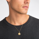 14K Gold Polished Sand Dollar Pendant - Model Shot