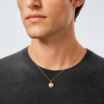 14K Gold Polished Volleyball Pendant - Model Shot