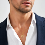14K Star of David Pendant - Model Shot