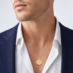 14K Polished D/C Lady Of Guadalupe Circle Pendant - Model Shot