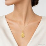 14K Polished D/C  Lady Of Guadalupe Oval Pendant - Model Shot