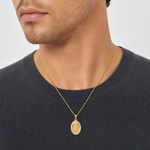14K w/Rhodium D/C Lady Of Guadalupe Oval Pendant - Model Shot