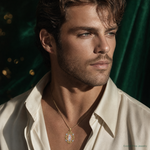 14K Two-tone w/White Rhodium Guadalupe Medal Pendant - Model Shot