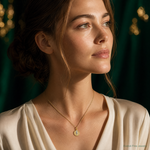 14k With Rhodium Circle St. Benedict Medal Pendant - Model Shot