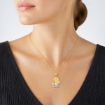 14K W/Rhodium D/C Girl Communion Semi-solid Pendant - Model Shot