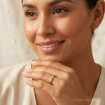 14K Gold Polished Jesus w/Hearts Ring - Model Shot