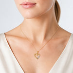 14K w/White Rhodium Infinity Heart Pendant - Model Shot