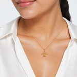 14k Polished Small Angel w/Heart Pendant - Model Shot