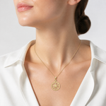 14k Diamond-cut Polished Compass Pendant - Model Shot