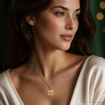 14k Diamond-cut RN Pendant - Model Shot