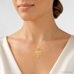 14k Diamond-cut Polished RN Nurse Pendant - Model Shot