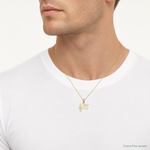 14k Polished Music Notes Pendant - Model Shot