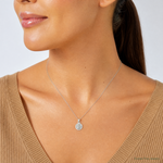 14k White Gold Our Lady of Guadalupe Semi-solid Round Pendant - Model Shot