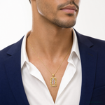 14k Two-tone w/White Rhodium D/C Lady of Guadalupe Pendant - Model Shot