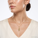 14K 3D Hollow Rock On Sign Charm - Model Shot