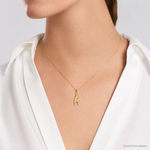 14K 3D Hollow Rock On Sign Charm - Model Shot