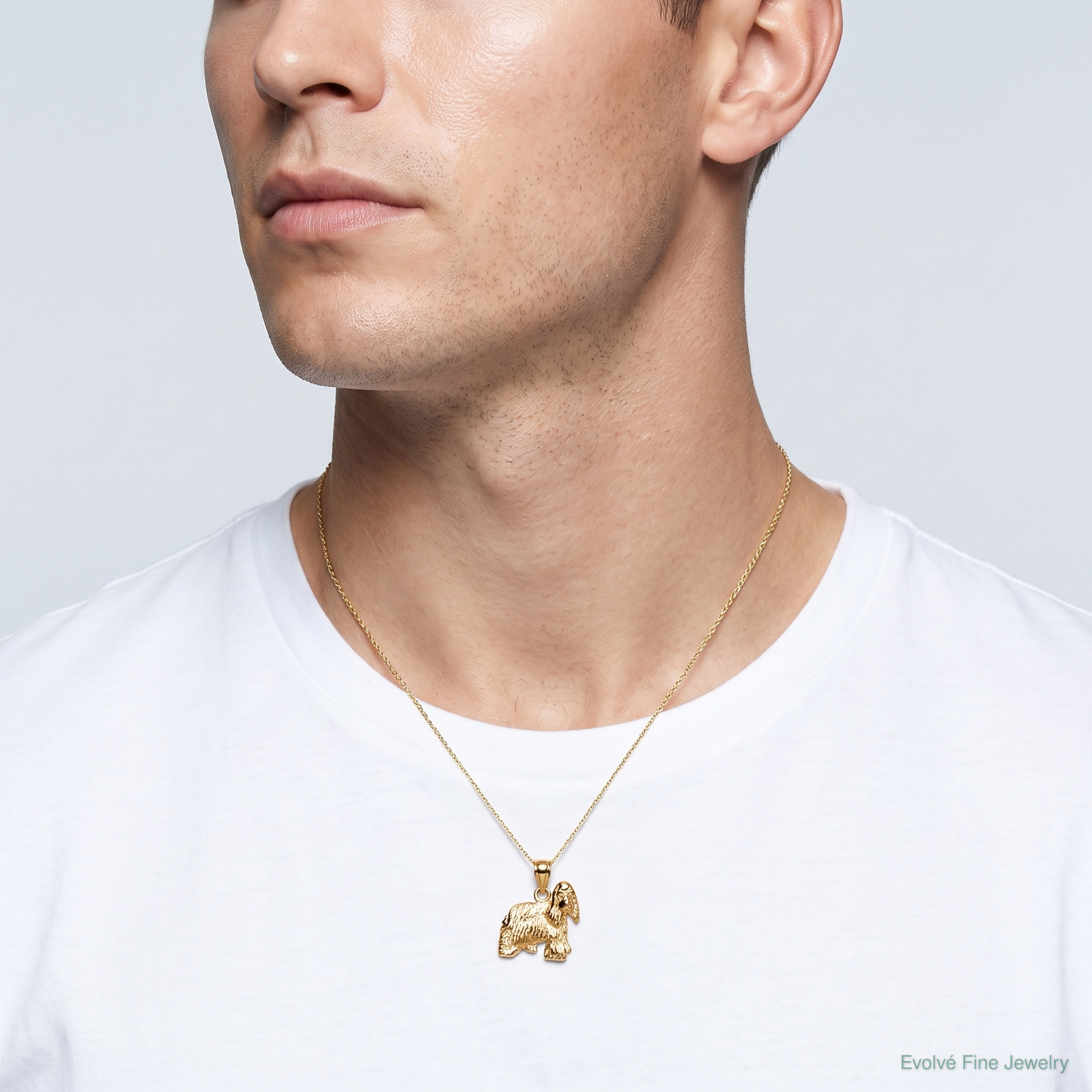 14K Cocker Spaniel Dog Charm - Model Shot