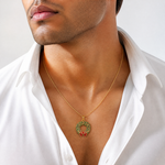 14K Enamel CHRISTMAS WREATH Charm - Model Shot