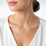 14K Flat Two Hearts Intertwined Charm - Model Shot