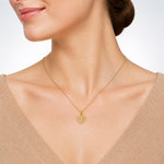 14K Polished Filigree Heart Pendant - Model Shot