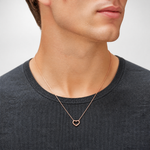 14K Rose Polished Heart Chain Slide - Model Shot