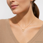 14K Floating Heart Charm - Model Shot