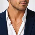 14k 3D Rope Heart Pendant - Model Shot