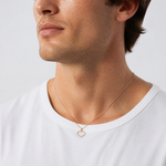 14K Rose Gold 3D Polished Rope Heart Pendant - Model Shot