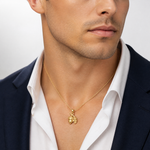 14K 3-D Acorn w/Leaf Pendant - Model Shot