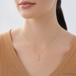 14K Cut-Out Polished Mini Dog Bone Charm - Model Shot
