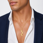 14K Polished Triple Vertical Feet Charm - Model Shot