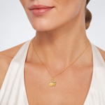 14K 2-D Polished I HEART Whale Charm - Model Shot