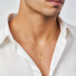14k Solid Polished Horseshoe Charm - Model Shot