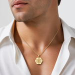 14K Textured Back Caduceus Medical Disc - Model Shot