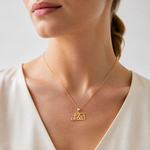 14K LOVE JESUS Script Charm - Model Shot