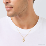 14K Polished Star Of David Charm - Model Shot
