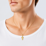 14K Mini Eastern Orthodox Cross Charm - Model Shot