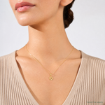 14K Mini Star Of David w/ Engraved Swirl Charm - Model Shot