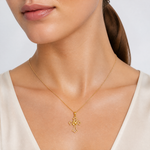 14K Cut-Out Dove Center Cross Charm - Model Shot