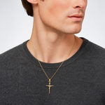14K INRI Crucifix Charm - Model Shot