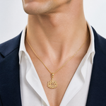 14K I LOVE JESUS Cross Charm - Model Shot
