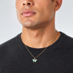 14K Small Enameled Wings Butterfly Charm - Model Shot