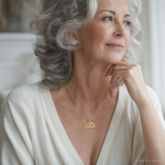 14K Block and Engraved GREAT GRANDMA Charm - Model Shot