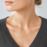 14K AQUARIUS Zodiac Charm - Model Shot