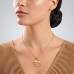 14K TAURUS Zodiac Charm - Model Shot