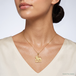 14K LEO Zodiac Charm - Model Shot