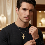 14K Two-Tone Polished Cross X Center Design Charm - Model Shot