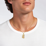 14k Two-Tone Cat w/ Heart Charm - Model Shot